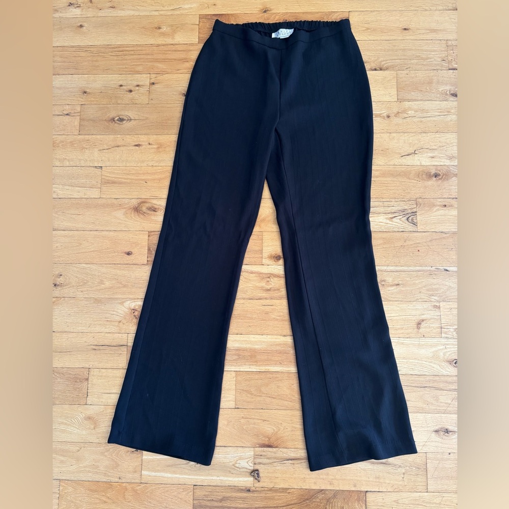 90s vintage textured low rise wide leg flare preppy dress pants